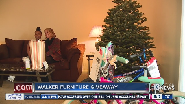 Walker Furniture Christmas Giveaway - single mother of four receives furniture from walker furniture to fill empty apartment Walker Furniture Christmas Giveaway - single mother of four receives furniture from walker furniture to fill empty apartment