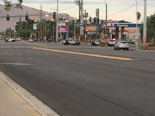 Las Vegas police car hit in downtown chase - KTNV Las Vegas