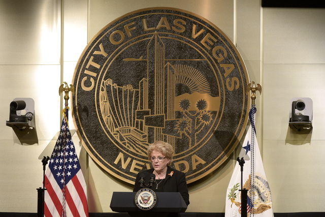 PHOTOS: Vice President Mike Pence speaks at Las Vegas City Hall