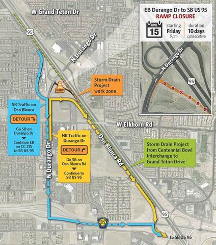 Durango Drive on-ramp to southbound U.S. 95 closed through June 25