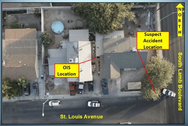 Las Vegas cop shoots at suspect during pursuit