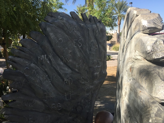Angel wings sculpture honors 1 October victims